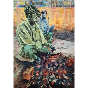 Abdul Wahab, 24 x 36 Inch, Acrylic On Canvas, Figurative Painting, AC-AWB-016